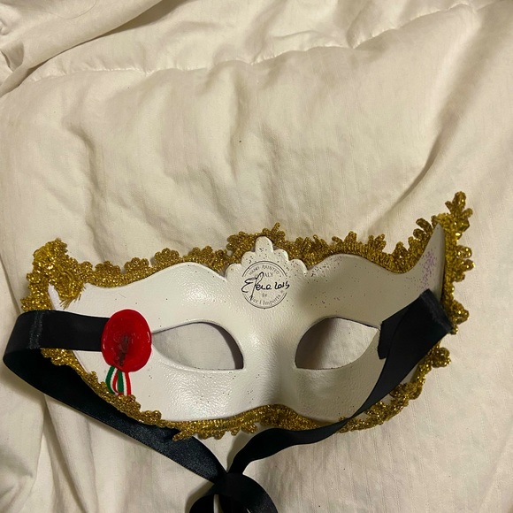 Pier 1 Imports Masquerade, Mardi Gras Venetian Mask Hand Painted, Signed Italy - Picture 4 of 6